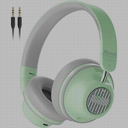  Auriculares supraaurales Ausdom estéreo HD, con cable ligero,  almohadillas de piel suave con micrófono en línea, Verde : Electrónica